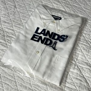 Lands End Men's Short Sleeve Button Down Oxford Shirt